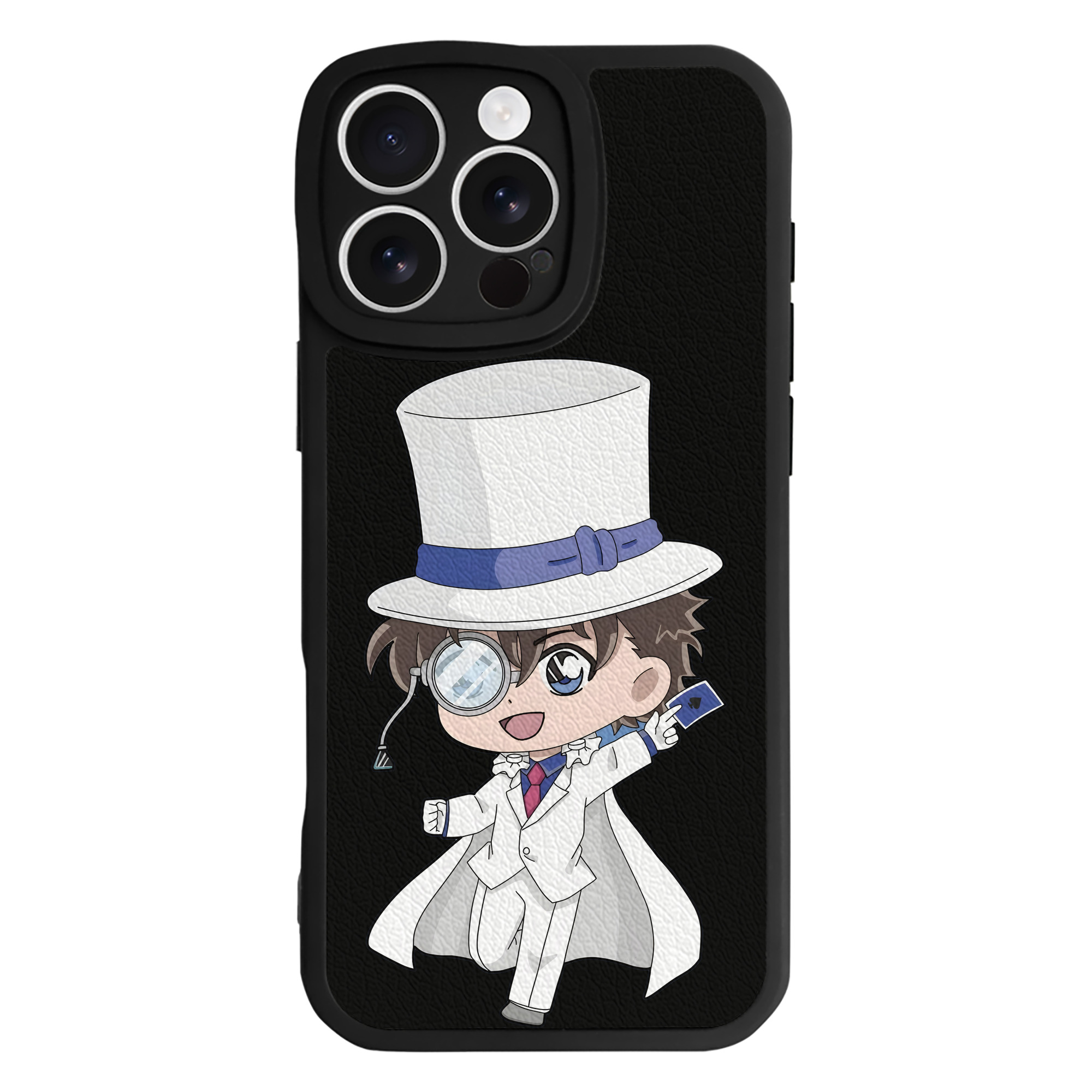 （画像用） 名探偵コナン くろば かいと Detective Conan Kuroba Kaito 【iPhone 16シリーズ対応】シリコンスマホケース（レザー調） 材質：シリコン
